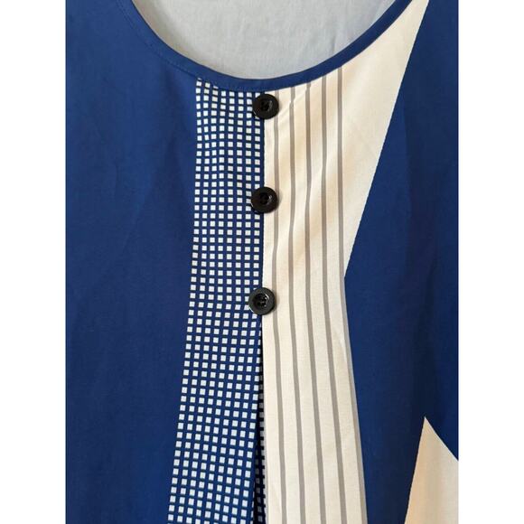 Women's Colorblock Stripe Geometric Blouse - Picture 3 of 7